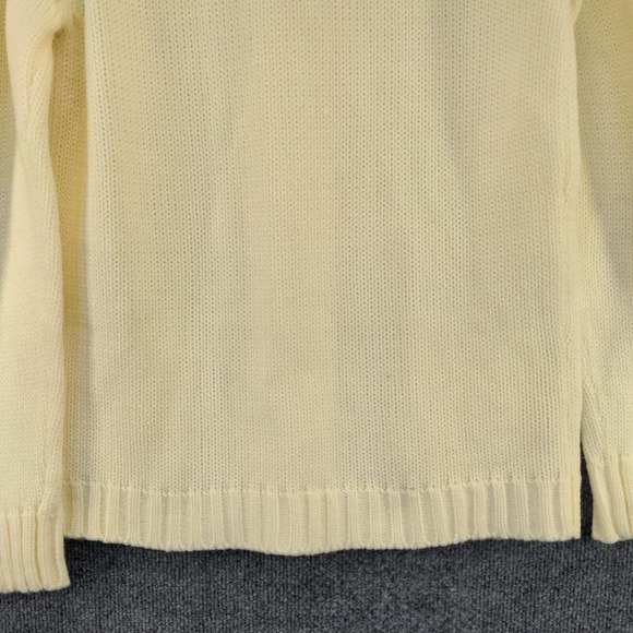 Campus Men's Button Front Cable Knit Cardigan Sweater Cream Medium Shawl Collar - Picture 7 of 11